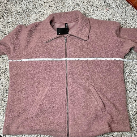 Torrid Sherpa Zip Up Lounge Sweatshirt Jacket in Rose Taupe Plus Size 2X NWT - Picture 8 of 9